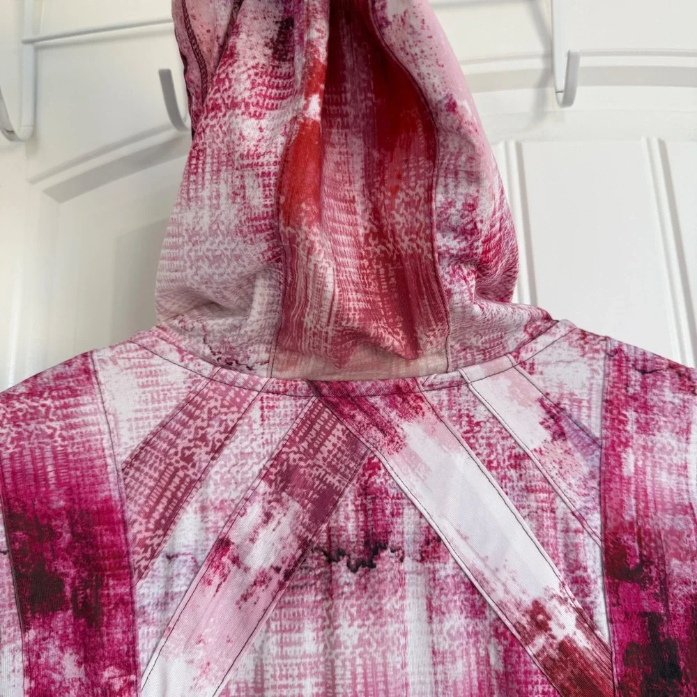 Alo Yoga Full Zip Hoodie Jacket Airbrush Desert Sunset Pink Gray Women's small‎